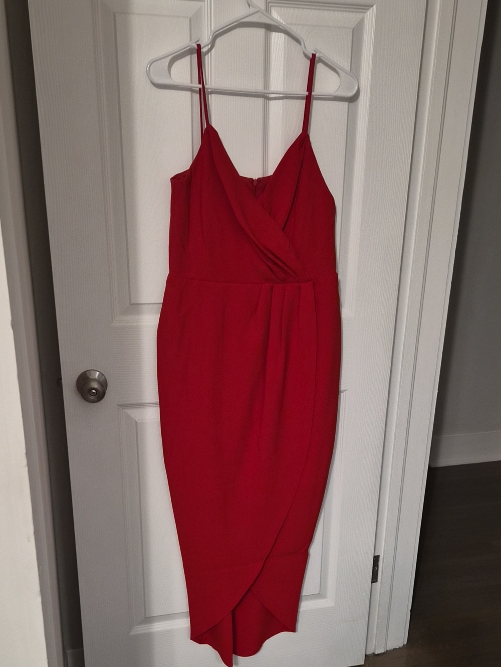 julia jordan Red Wrap-Front Spaghetti-Strap Midi Dress